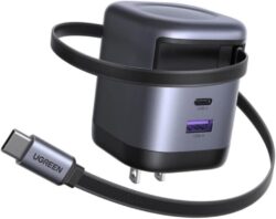 Cargador con Cable Retráctil USB C Tipo C