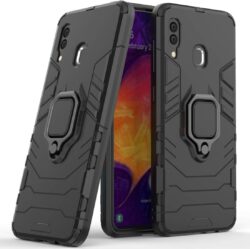 Doble Capa Sólido Case Carcasa para Samsung Galaxy A20, Galaxy A30 (Negro)